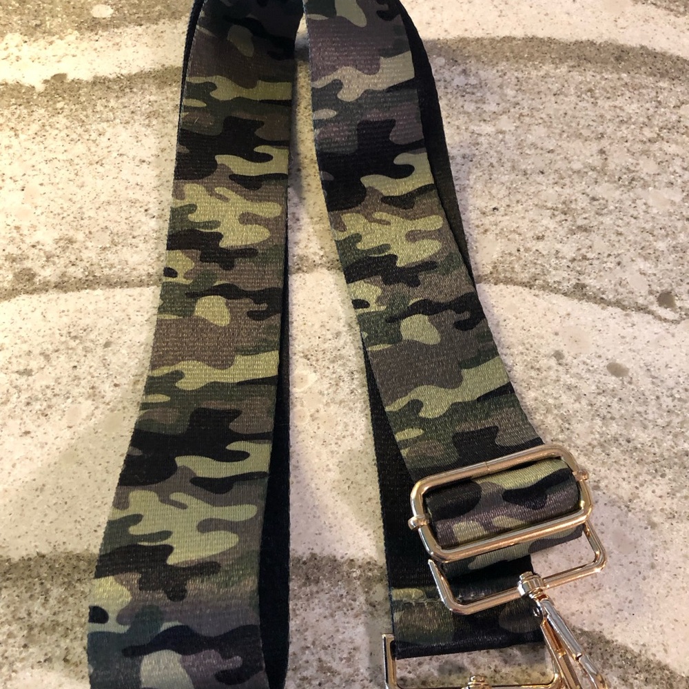 Camouflage Strap with Gold Hardware